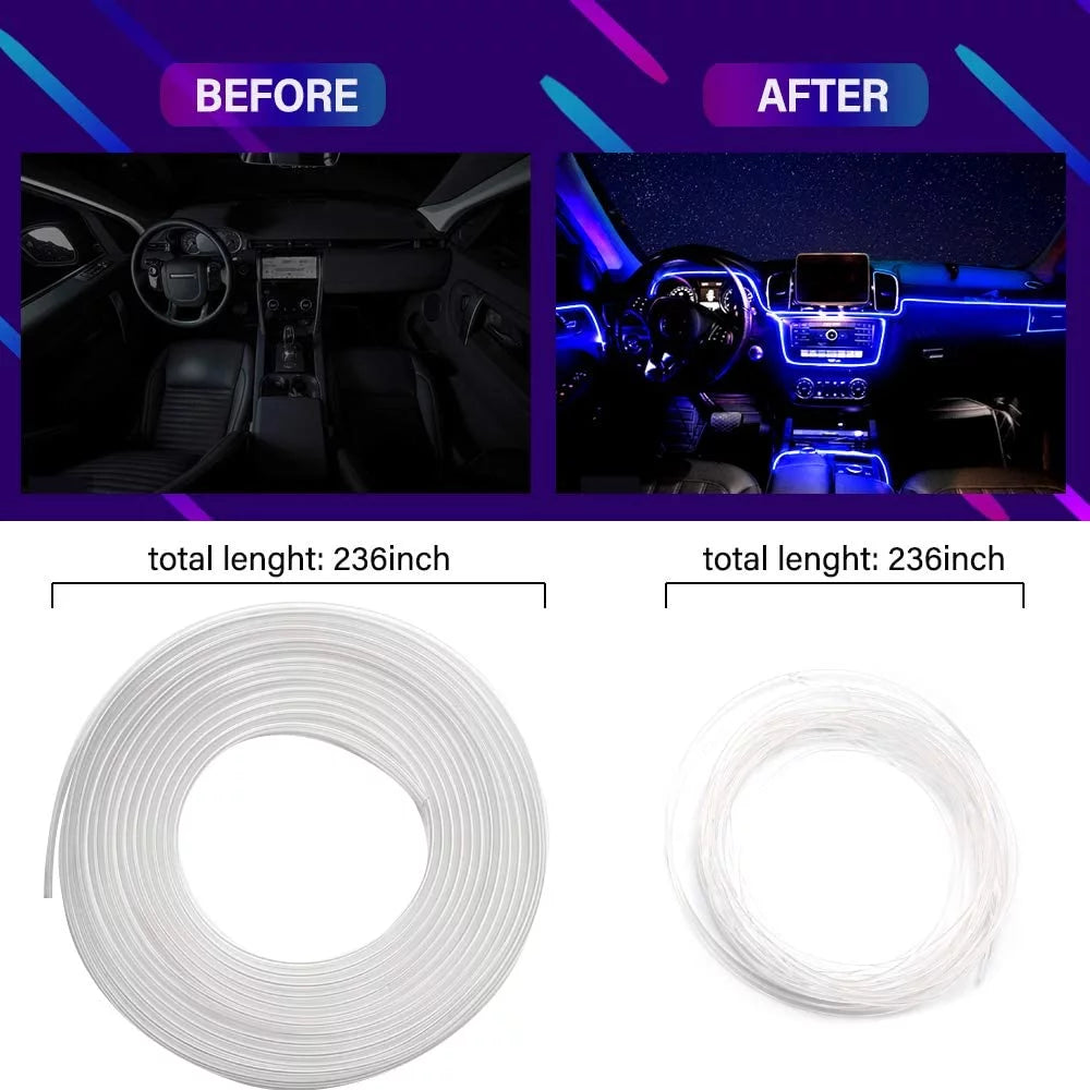 Exotrec® 6M RGB LED Car Interior Light Strip – Music Sync Neon Lamp for Universal Vehicles